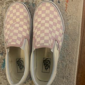 Pink Slip On Checkered Vans
